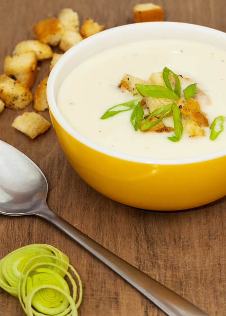 photo of finished Potato-Leek Bisque with Croutons recipe