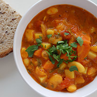 photo of a bowl of vegetable soup